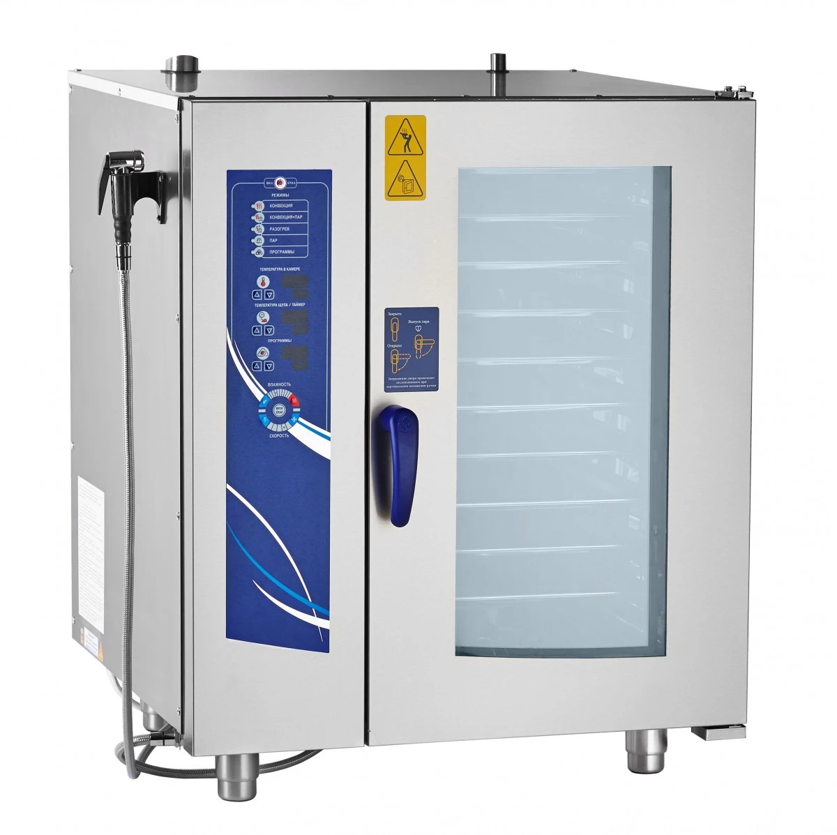 Аппарат паров.-конвект. эл. кух. ПКА 10-1/1ВМ (2) (инжекц., 10 GN 1/1, вся нерж., б/гастр.)