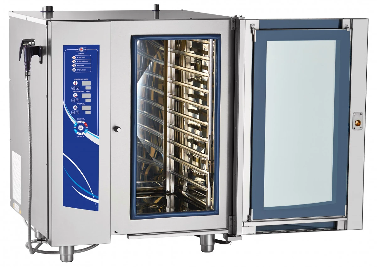 Аппарат паров.-конвект. эл. кух. ПКА 10-1/1ВМ (2) (инжекц., 10 GN 1/1, вся нерж., б/гастр.)