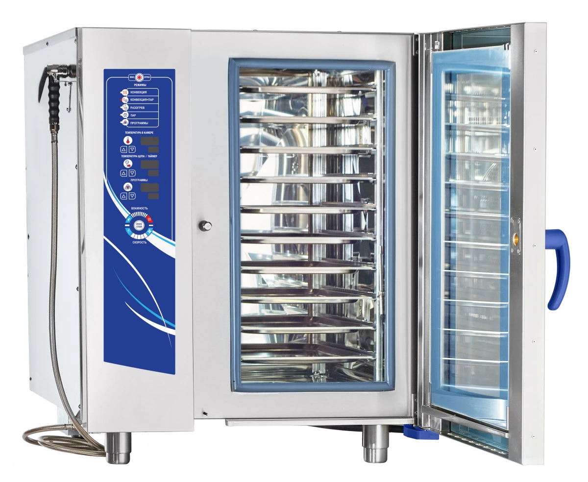 Аппарат паров.-конвект. эл. кух. ПКА 10-1/1ВМ2  (инжекц., 10 GN 1/1, лицо нерж, б/гастр.)