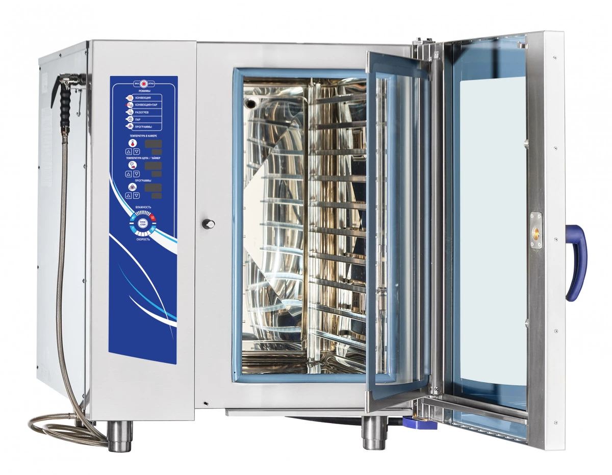 Аппарат паров.-конвект. эл. кух. ПКА 10-1/1ВМ2  (инжекц., 10 GN 1/1, лицо нерж, б/гастр.)