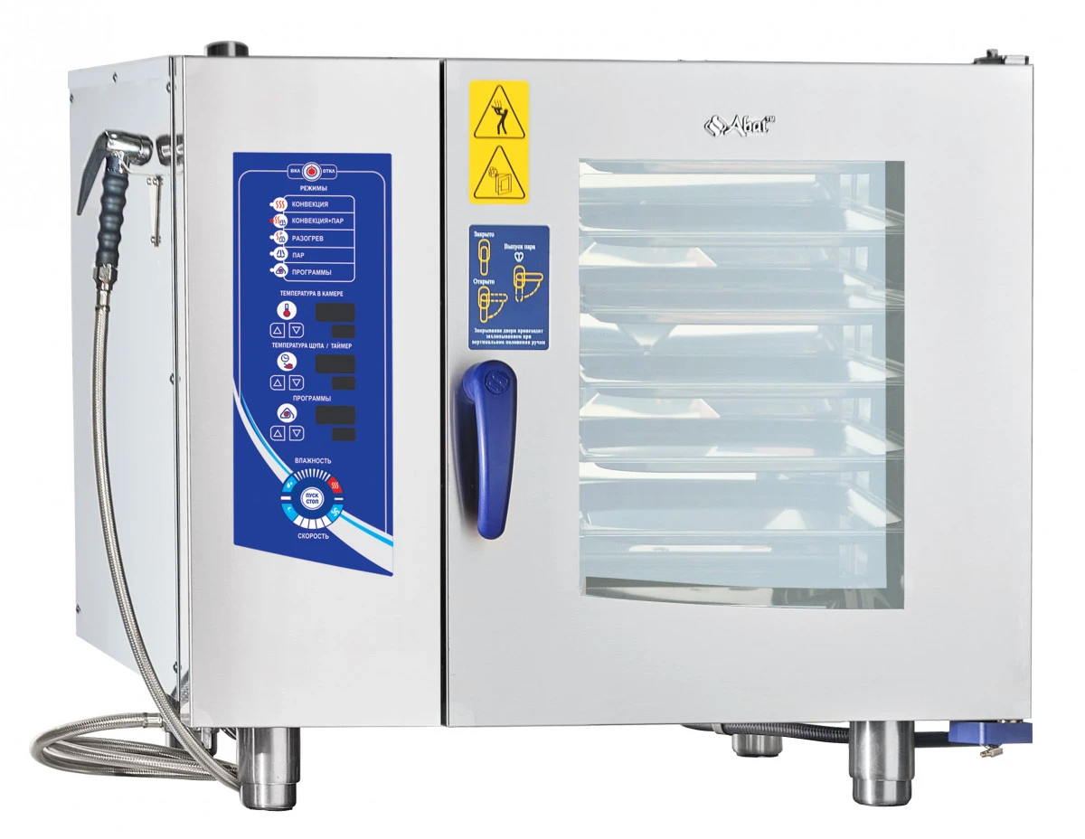 Аппарат паров.-конвект. эл. кух. ПКА 6-1/1ВМ2 (инжекц., 6 GN 1/1, лицо нерж., б/гастр.)
