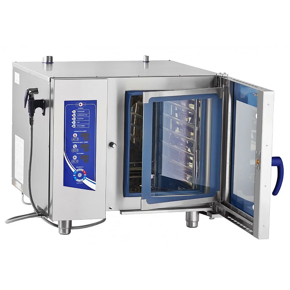 Аппарат паров.-конвект. эл. кух. ПКА 6-1/1ВМ2 (инжекц., 6 GN 1/1, лицо нерж., б/гастр.)
