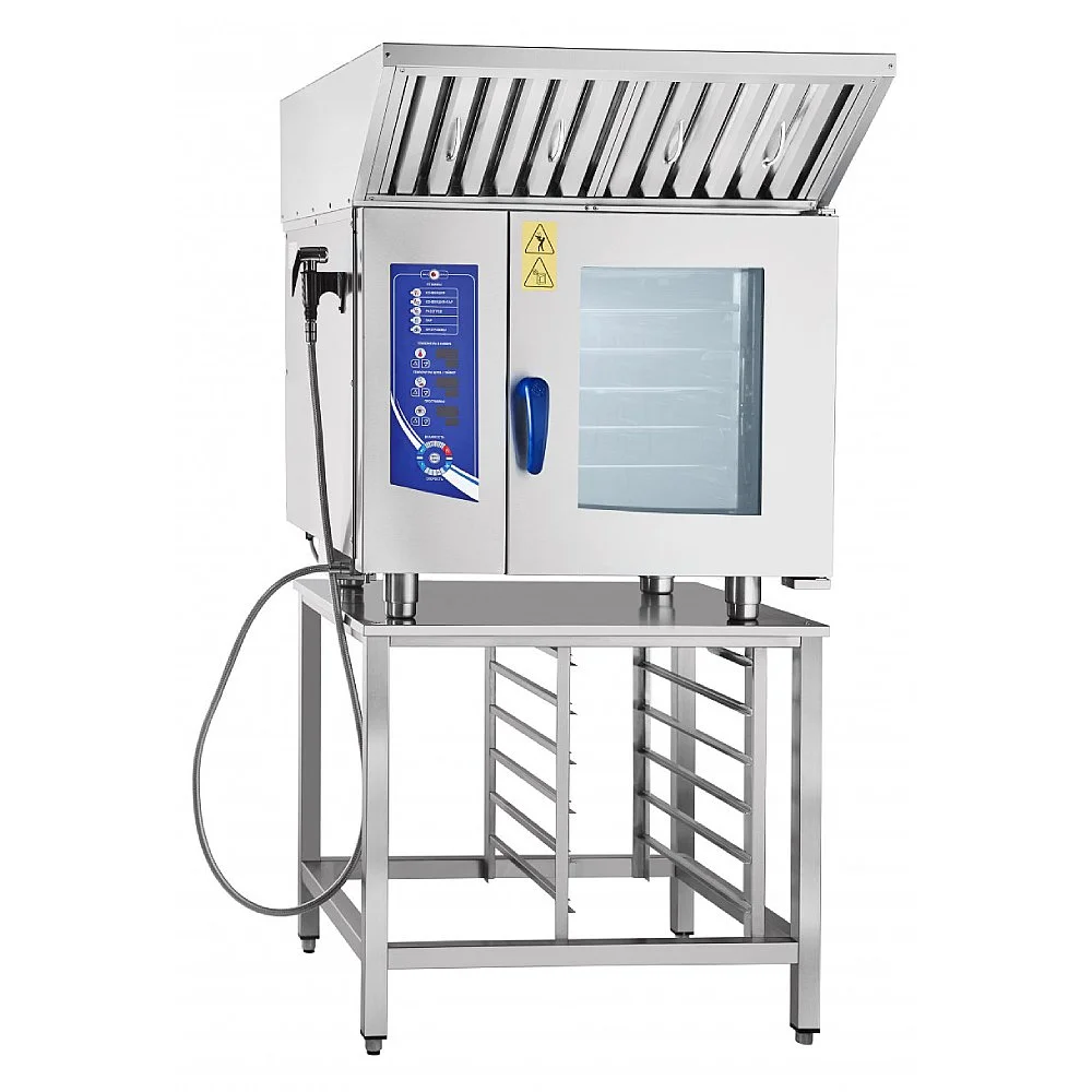 Аппарат паров.-конвект. эл. кух. ПКА 6-1/1ВМ2 (инжекц., 6 GN 1/1, лицо нерж., б/гастр.)
