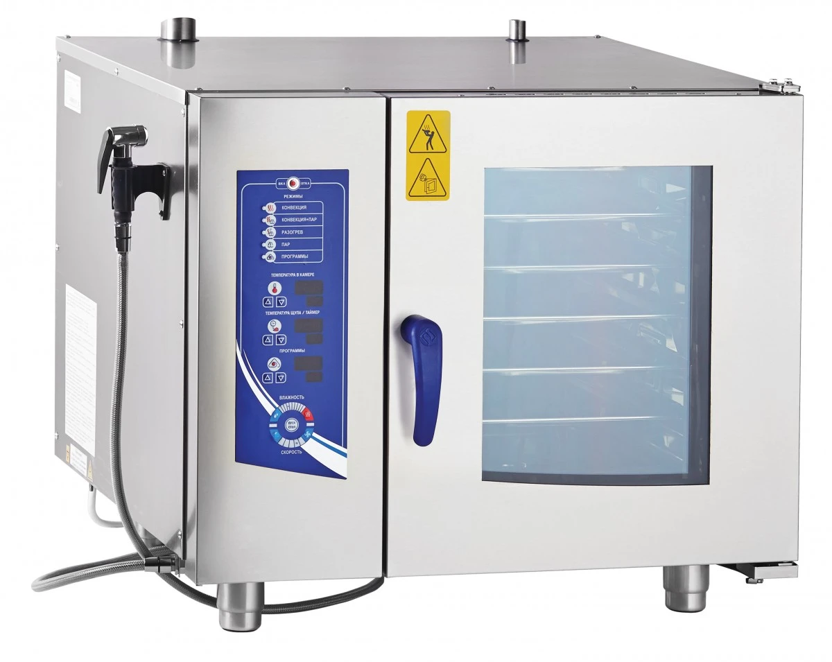 Аппарат паров.-конвект. эл. кух. ПКА 6-1/1ВМ (2) (инжекц., 6 GN 1/1, вся нерж., б/гастр.)