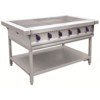 Плита электрическая ABAT ЭП-6П шестиконфорочная без жарочного шкафа (лицевая нерж, серия 900)