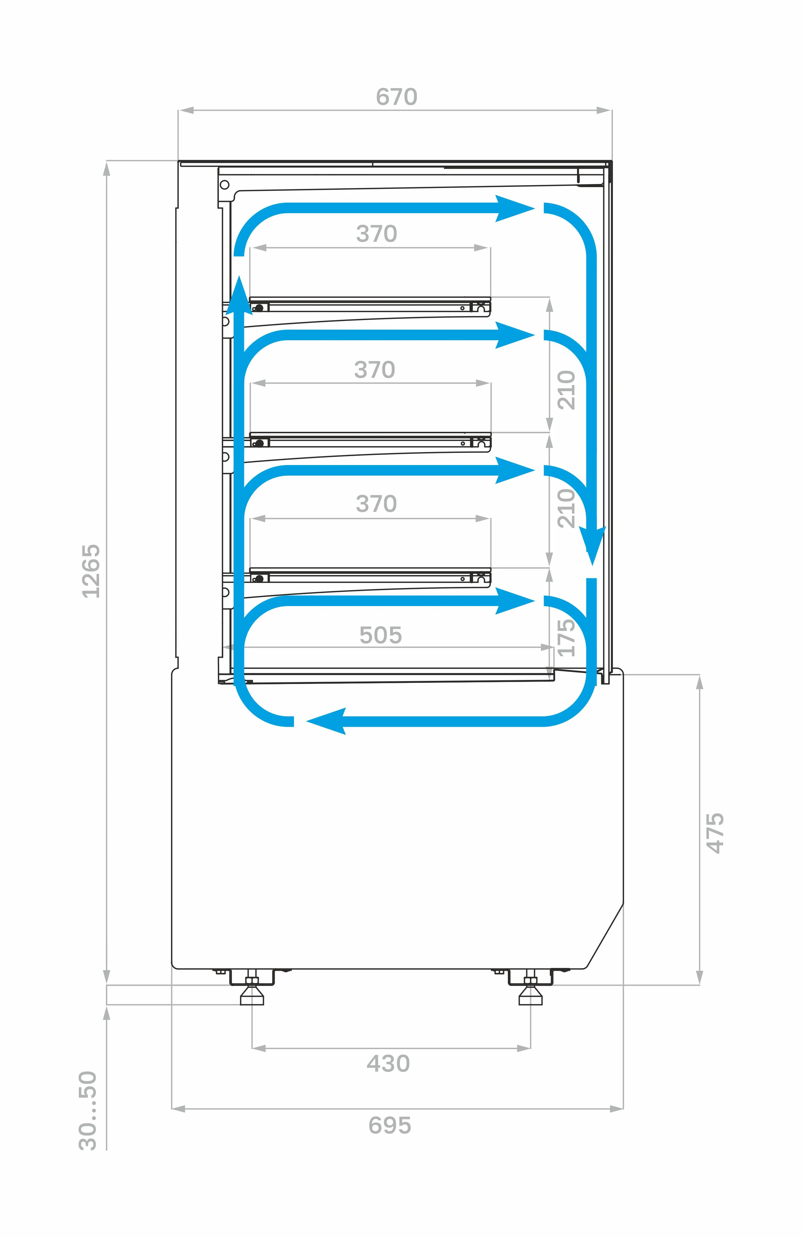 Витрина холодильная серии KC70 VM 0,9-1 LIGHT (версия 2.0) (9005)